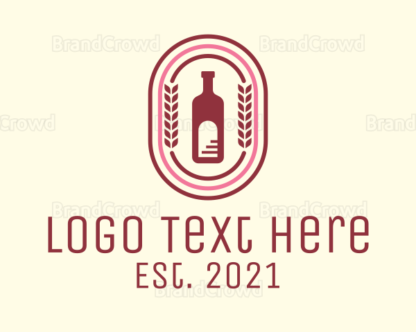 Wine Bottle Badge Logo