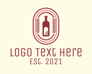 Malt - Wine Bottle Badge logo design