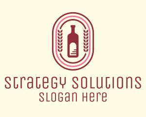 Wine Bottle Badge Logo