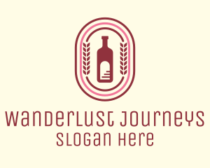 Wine Bottle Badge Logo