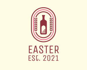 Bartender - Wine Bottle Badge logo design