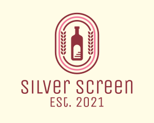 Cocktail - Wine Bottle Badge logo design