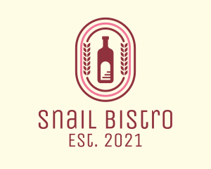 Wine Bottle Badge logo design