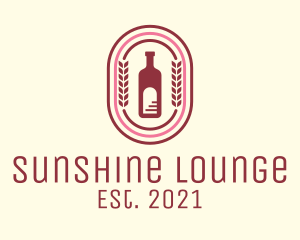 Wine Bottle Badge logo design