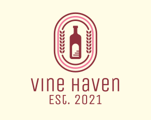 Wine Bottle Badge logo design