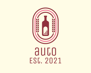 Mocktail - Wine Bottle Badge logo design