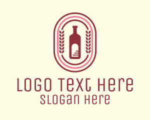 Wine Bottle Badge Logo