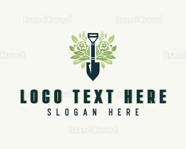 Yard Landscaping Shovel Logo