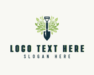 Leaves - Yard Landscaping Shovel logo design