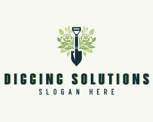 Shovel - Yard Landscaping Shovel logo design