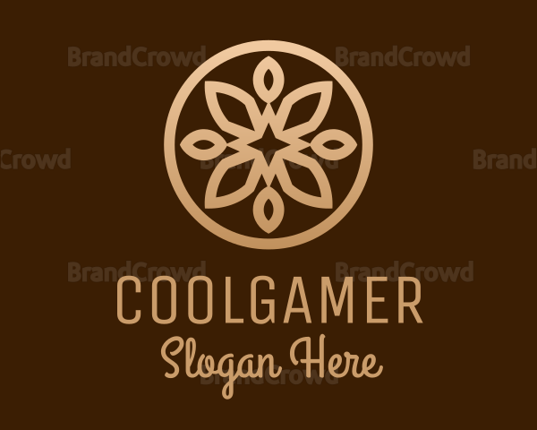 Golden Brown Flower Shape Logo