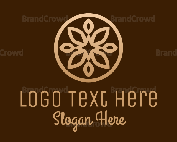 Golden Brown Flower Shape Logo