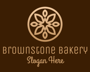 Golden Brown Flower Shape logo design