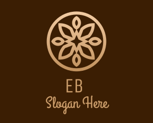 Yoga - Golden Brown Flower Shape logo design