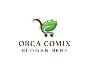 Organic Leaf Cart Logo