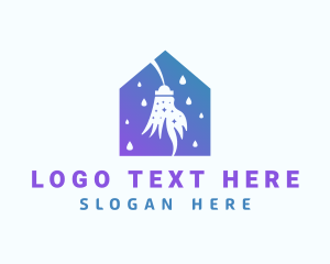 Cleaning Services - Cleaning Housekeeping Mop logo design