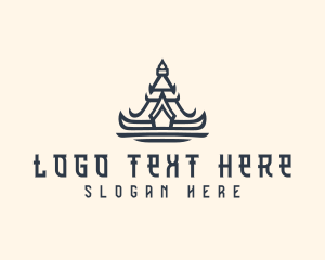 Tudor - Asian Shrine Architecture logo design