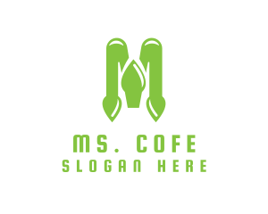 Green Spade M logo design