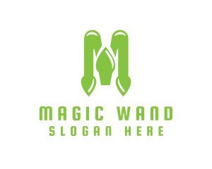 Green Spade M logo design