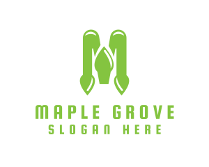 Green Spade M logo design