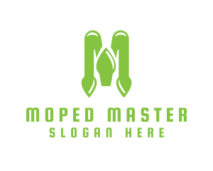 Green Spade M logo design