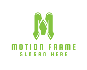 Green Spade M logo design