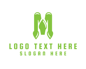 Vegan - Green Spade M logo design