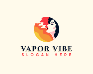 Woman Smoke Vapor logo design