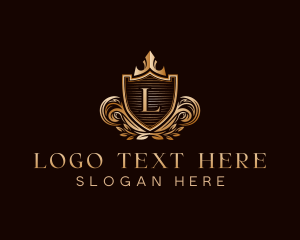 Expensive - Shield Crown Insignia logo design