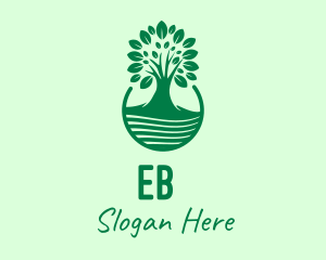Green Tree Natural Landscape Logo