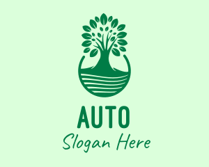 Green Tree Natural Landscape Logo