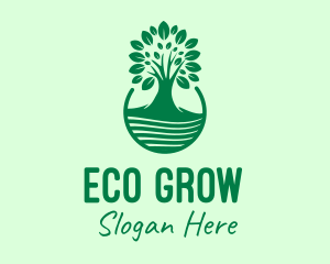 Green Tree Natural Landscape logo design