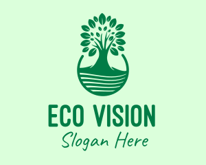 Green Tree Natural Landscape logo design