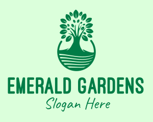 Green Tree Natural Landscape logo design