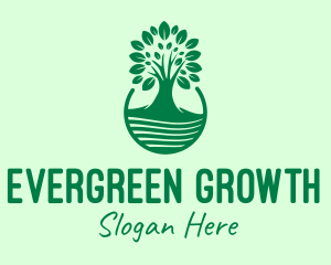 Green Tree Natural Landscape logo design