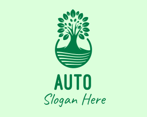 Growing - Green Tree Natural Landscape logo design