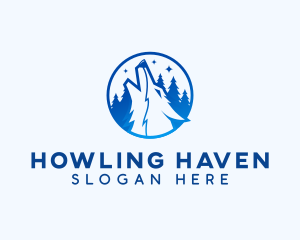 Howling - Forest Wolf Wildlife logo design