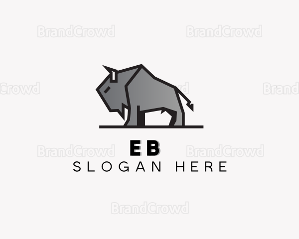 Standing Bison Animal Logo