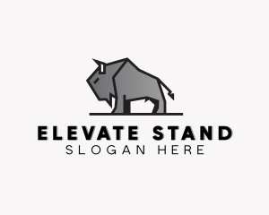 Standing - Standing Bison Animal logo design