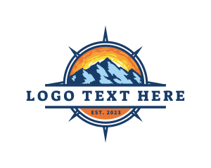 Direction - Compass Mountain Travel logo design
