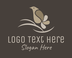 Flower - Peaceful Aviary Bird logo design