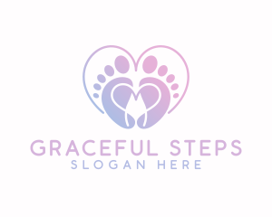 Heart Feet Love logo design