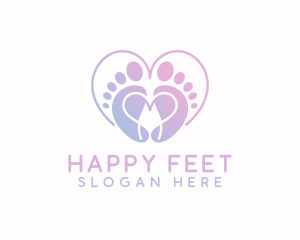 Heart Feet Love logo design