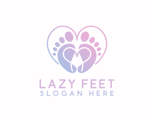 Heart Feet Love logo design