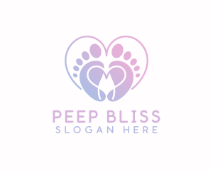 Heart Feet Love logo design