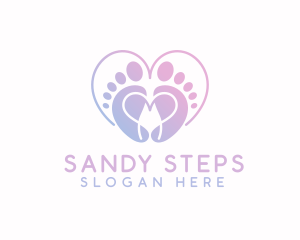 Heart Feet Love logo design