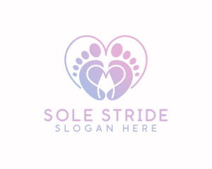 Heart Feet Love logo design