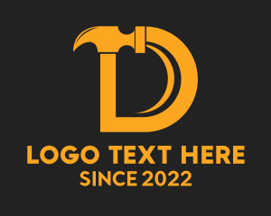 Furniture Repair - Golden Hammer Letter D logo design