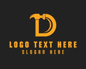 Hammer Tool Letter D  Logo