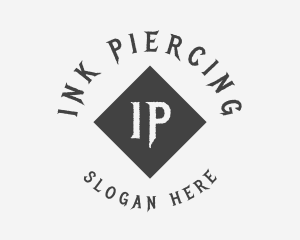 Piercing - Punk Graffiti Diamond logo design